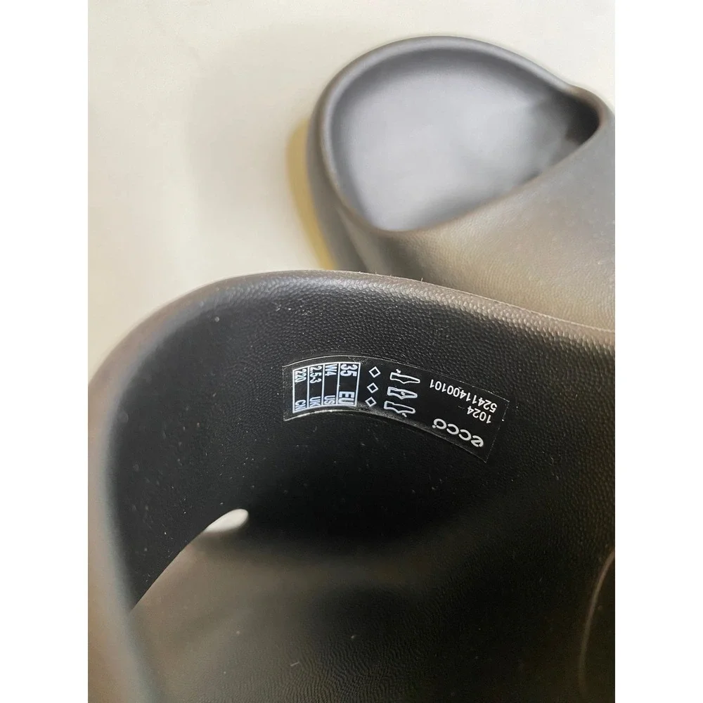 Ecco Cozmo E Black Slide Sandals Mens 1-1.5 Womens 4 EU 35